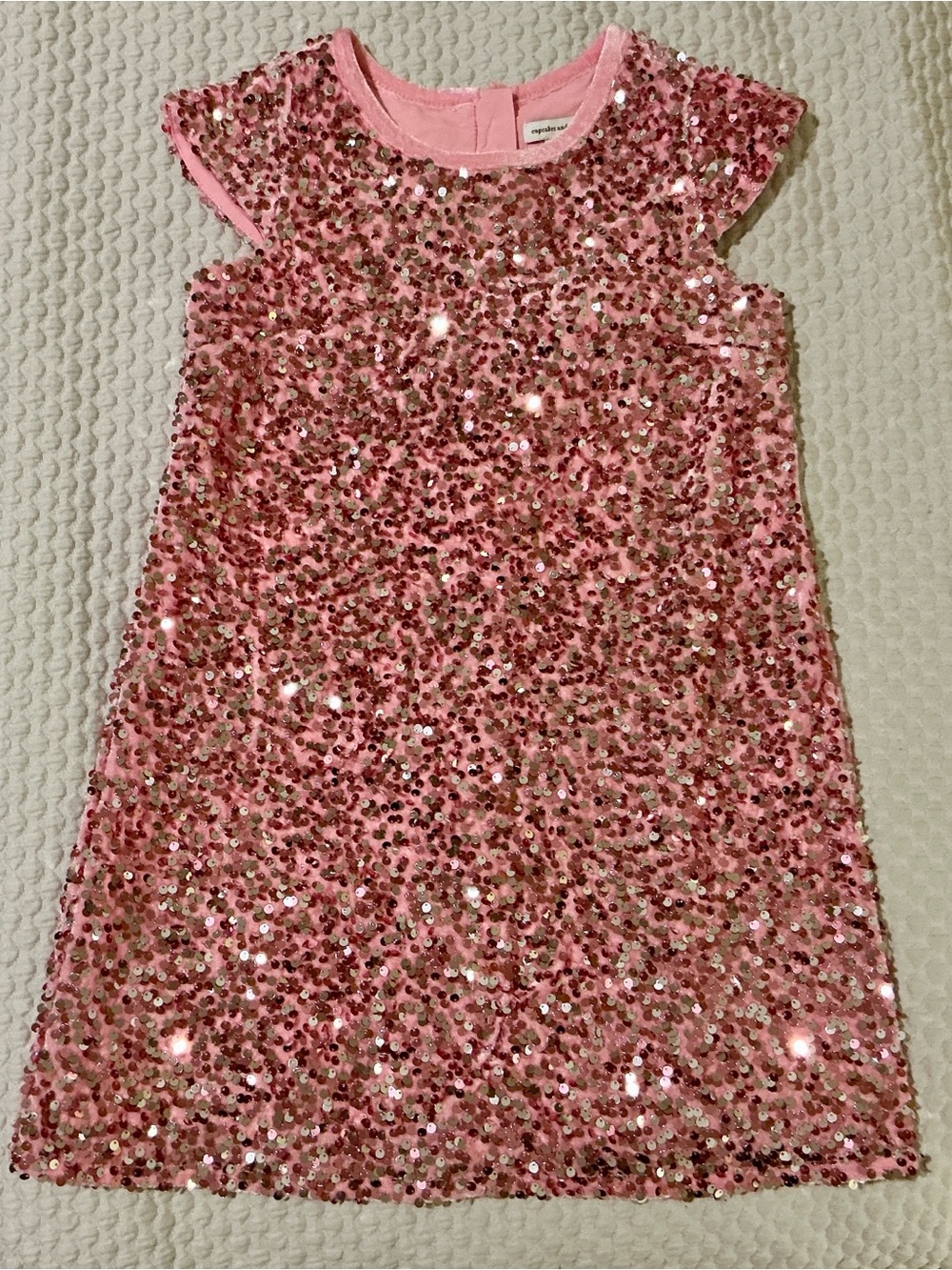 GIRLS. CASHMERE TO CUPCAKES velvet and sequin pink dress size 7